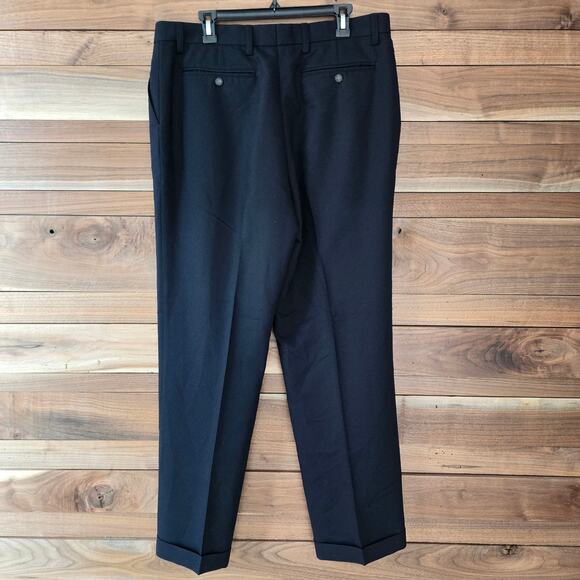 Cutter & Buck Mens Dress Pants Minimalist Preppy Office 36 x31 Black Pleated - Picture 3 of 12